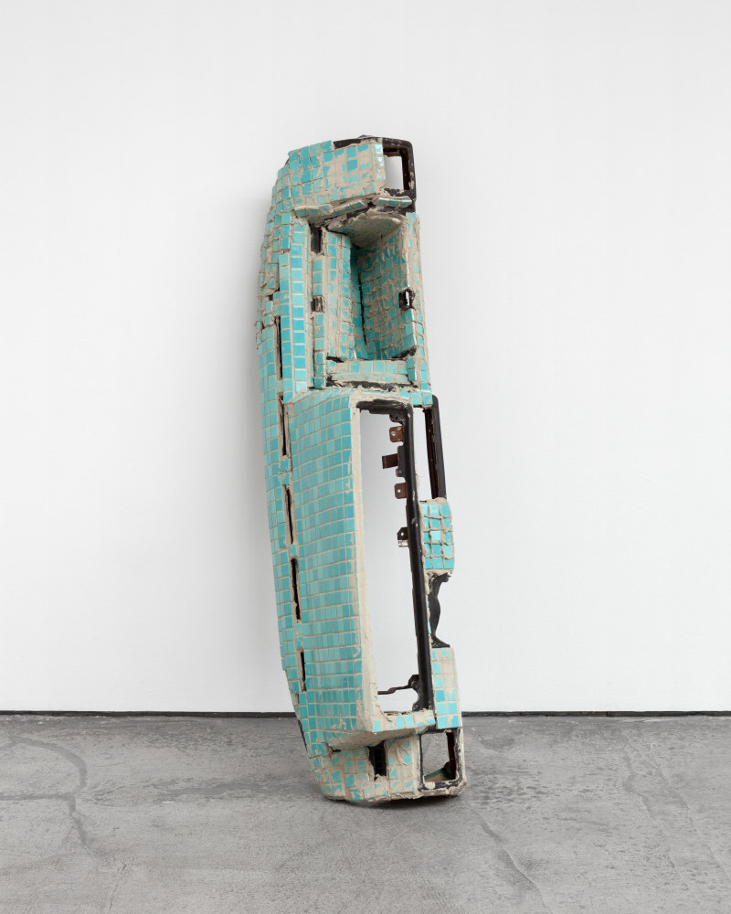 Matias Faldbakken Tiled Dashboard #2, 2016 ceramic tiles and tile adhesive 50 5/8 x 14 7/8 x 13 3/4 in. (128.6 x 37.8 x 34.9 cm)