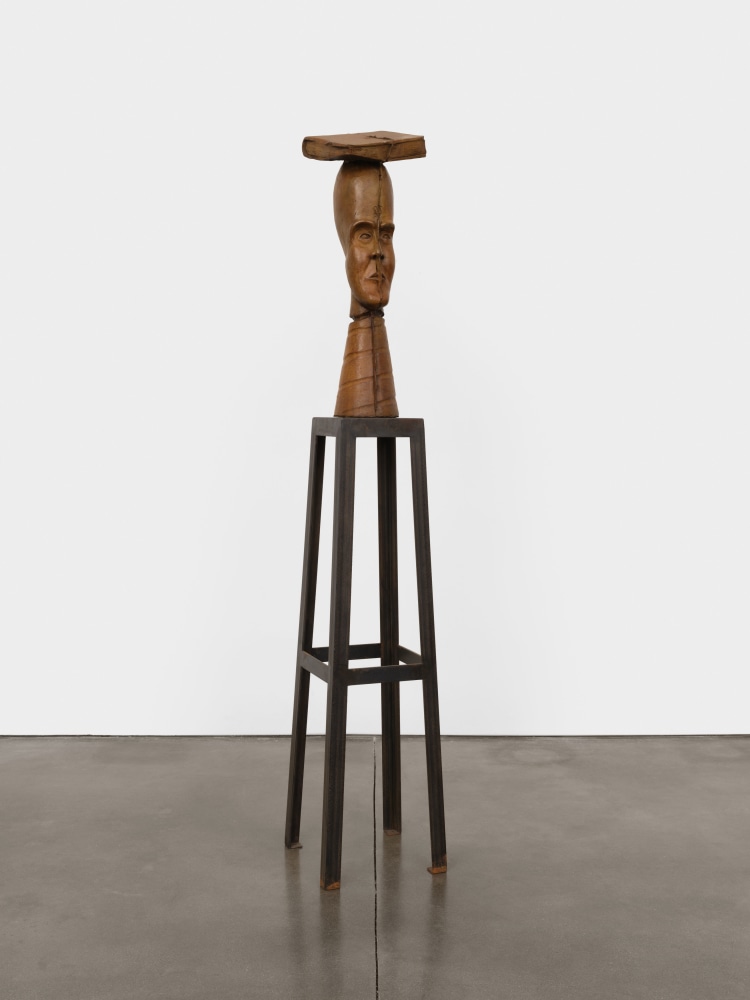 Jonathan Borofsky
Book Head at 3,297,420, 1979-1990
cast bronze, welded steel base
27 x 7 x 9 in. (68.6 x 17.8 x 22.9 cm)
base: 42 x 15 x 14 1/8 in. (106.7 x 38.1 x 35.9 cm)
overall: 69 x 15 x 14 1/8 in. (175.3 x 38.1 x 35.9 cm)
Photo: Steven Probert