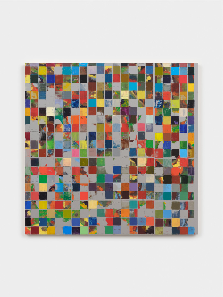 Kelley Walker
[the color chips\the large glass\ life with mammals], 11/15/2023
oil paint on plywood panel
42 x 42 1/2 x 2 in. (106.7 x 108 x 5.1 cm)
signed, dated and titled on verso