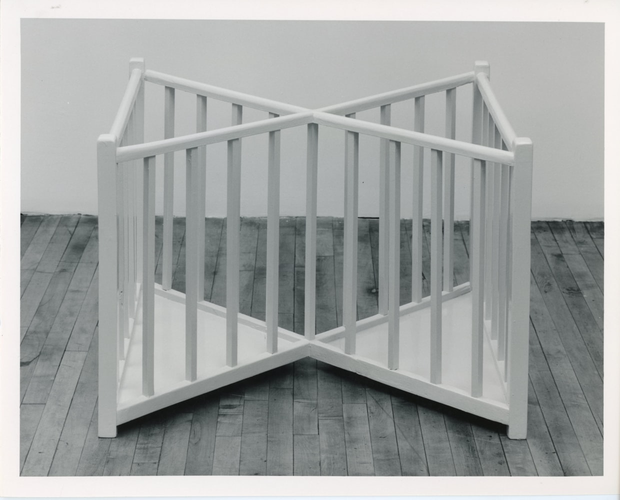 Robert Gober &quot;X Playpen&quot; 1987 Wood and enamel paint 27&quot; x 37&quot; x 37&quot;