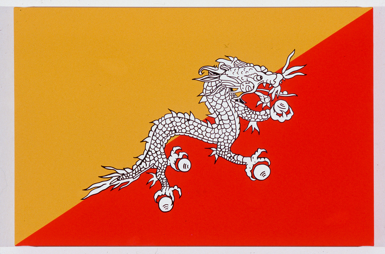Jonathan Borofsky &quot;Bhutan&quot; 1988 Acrylic on canvas 30&quot; x 45&quot;