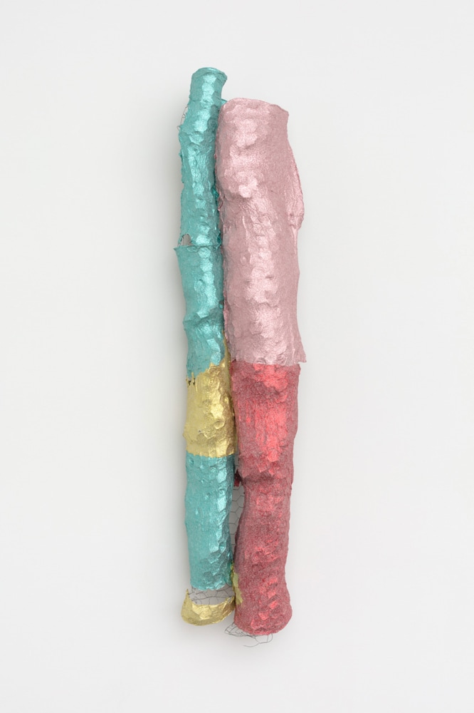 Lynda Benglis DOS (SHY FIVE), 2016 cast glitter on handmade paper over chicken wire 55 x 10 x 9 1/2 in. (139.7 x 25.4 x 24.1 cm)
