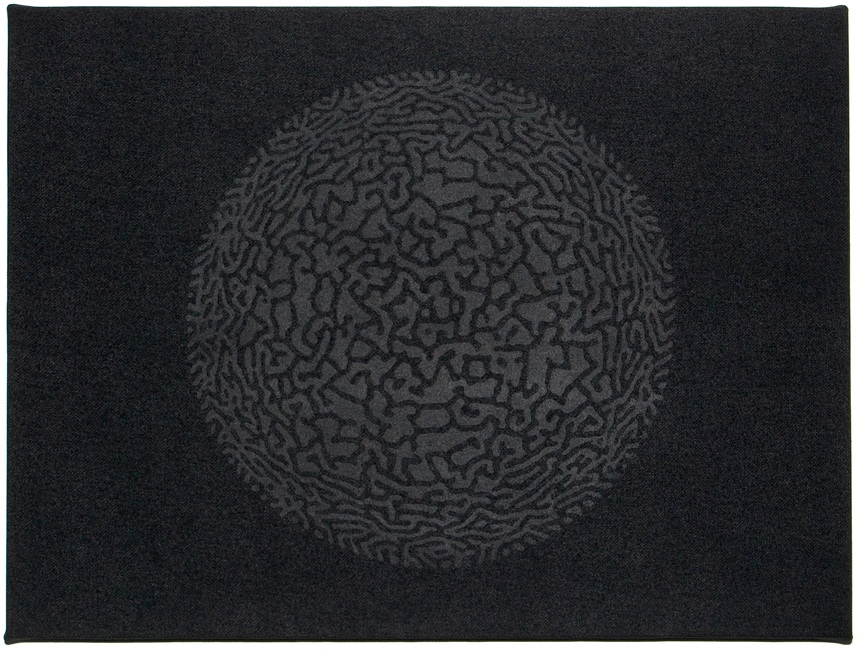 Céleste Boursier-Mougeno "solidvideo, blackmandalavirus 57" 2008 Spray paint and silkscreen on canvas 12 x 15 4/5 in.