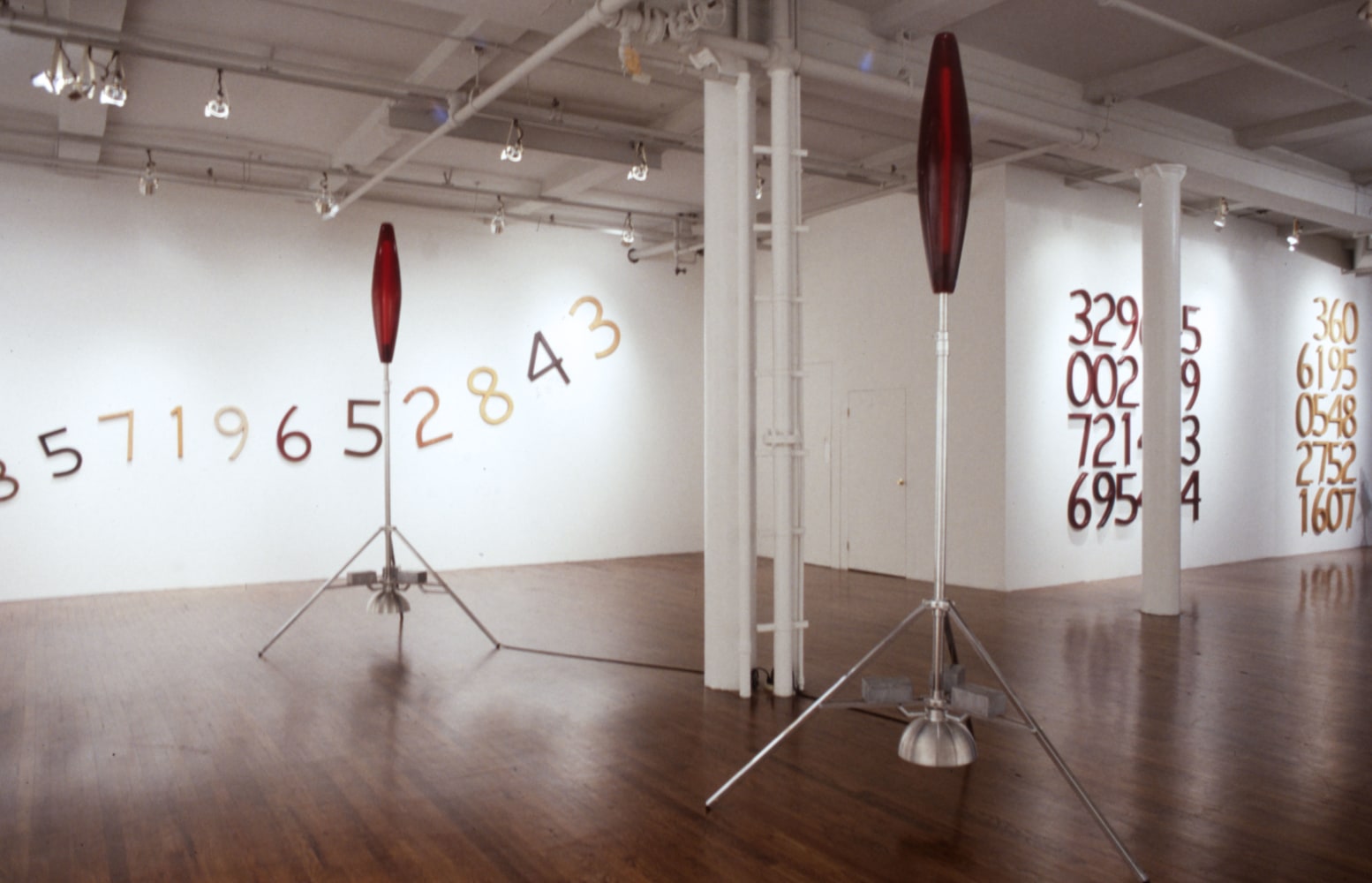Installation view, Pieces of Infinity, Paula Cooper Gallery, 155 Wooster Street, New York, October 25 - November 23, 1991. © Jonathan Borofsky. Courtesy Paula Cooper Gallery, New York. Photo: Geoffrey Clements.