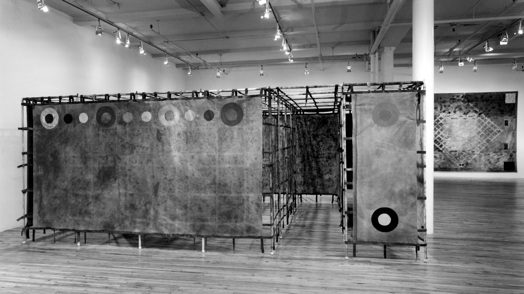 Installation view, Alan Shields, Paula Cooper Gallery, 155 Wooster Street, New York, April 3 - 30, 1982. © 2025 Alan Shields / Artists Rights Society (ARS), New York. Courtesy Paula Cooper Gallery, New York. Photo: Eeva Inkeri.
