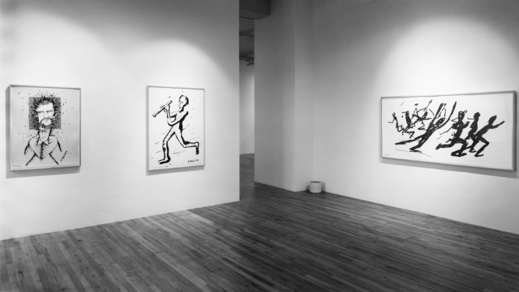 Installation view, Jonathan Borofsky, Paula Cooper Gallery, 155 Wooster Street, New York, September 11 - October 9, 1982. Photo: Geoffrey Clements.