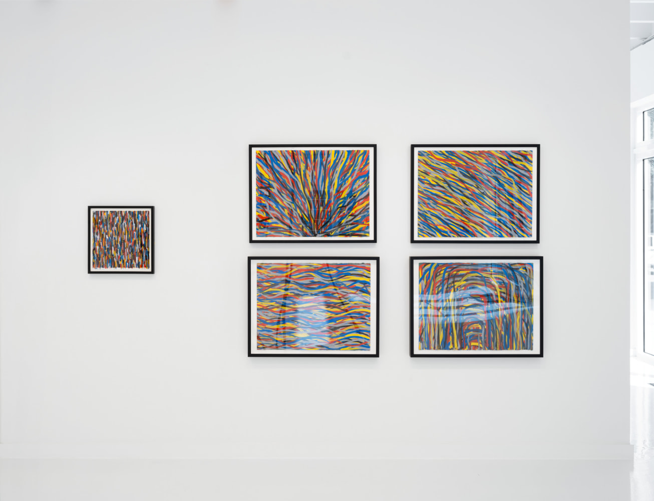 Installation view, FOUR PLAY: Eric N. Mack, Cynthia Hawkins, Alan Shields, Sol LeWitt, Paula Cooper Gallery, West Palm Beach, Florida, February 1 – March 2, 2025. Photo: Oriol Tarridas.