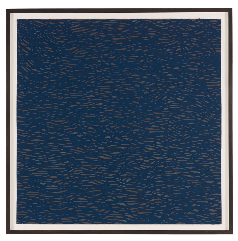 Sol LeWitt Tangled Bands, 2002 gouache on paper image: 60 1/2 x 60 1/2 in. (153.7 x 153.7 cm) frame: 66 3/4 x 66 3/4 x 2 1/4 in. (169.5 x 169.5 x 5.7 cm)