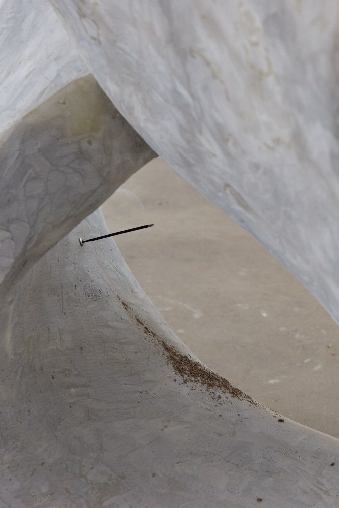 Loop with Benzoin Incense, (detail), 2017 fiberglass, epoxy resin, talc, benzoin incense stick 75 x 48 x 40 in. (190.5 x 121.9 x 101.6 cm)