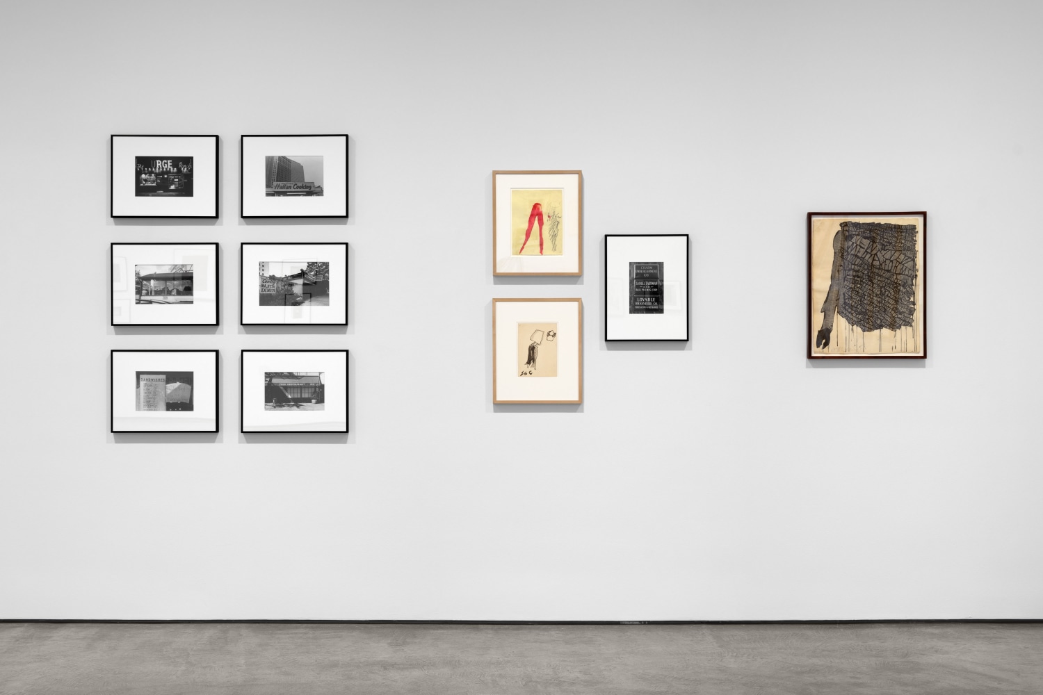 Installation view, Peter Moore & Claes Oldenburg New York Streets & Signs, Paula Cooper Gallery, New York, April 17 – June 14, 2025. Courtesy Paula Cooper Gallery, New York. Photo: Steven Probert