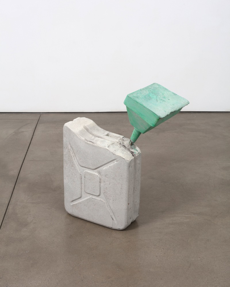 Matias Faldbakken FUEL SCULPTURE GREEN, 2017 cast concrete, rebar, acrylic paint 25 1/4 x 19 3/4 x 10 in. (64.1 x 50.2 x 25.4 cm)