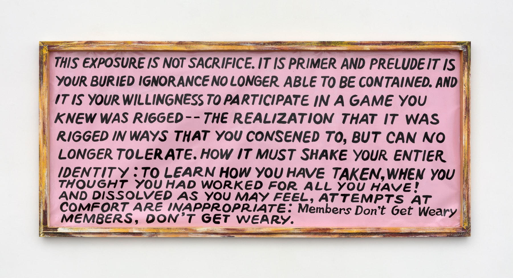 Mandy Harris Williams PRAYER, 2018 paint on vinyl fabric 26 1/2 x 62 1/2 in. (67.3 x 158.8 cm) frame: 29 1/2  x 65 1/2  x 2 1/4 in. (74.9 x 166.4 x 5.7 cm)