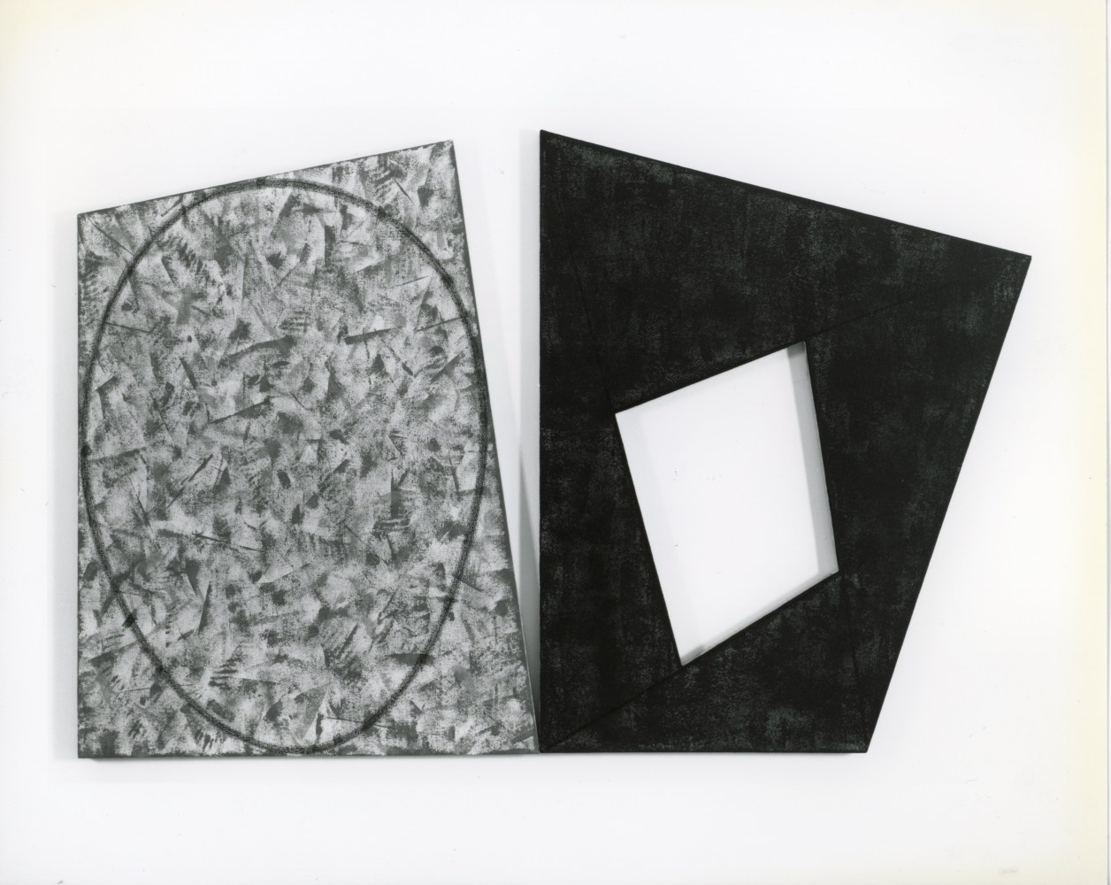 Robert Mangold &quot;Red with Green Ellipse/Black Frame&quot; 1988-89 Acrylic, pencil on canvas 55&quot; x 85&quot;