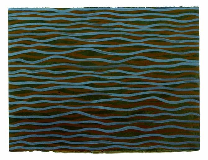 Sol LeWitt "Horizontal Brushstrokes (More or Less)" 2003 Gouache on paper 22 1/2 x 30 in.