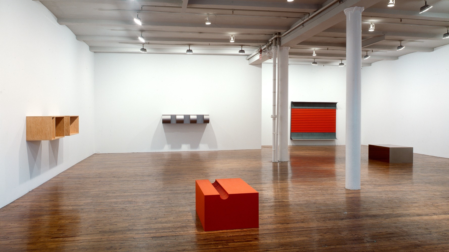 Installation view, Donald Judd, Paula Cooper Gallery, 155 Wooster Street, New York, NY (February 2 – 25, 1995.) Photo: D. James Dee