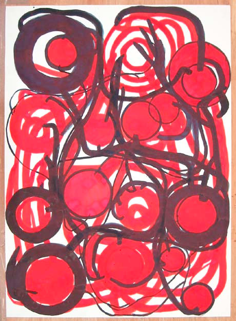 Atsuko Tanaka "Untitled" 1985-1986 Ink on paper 43 x 31 in.