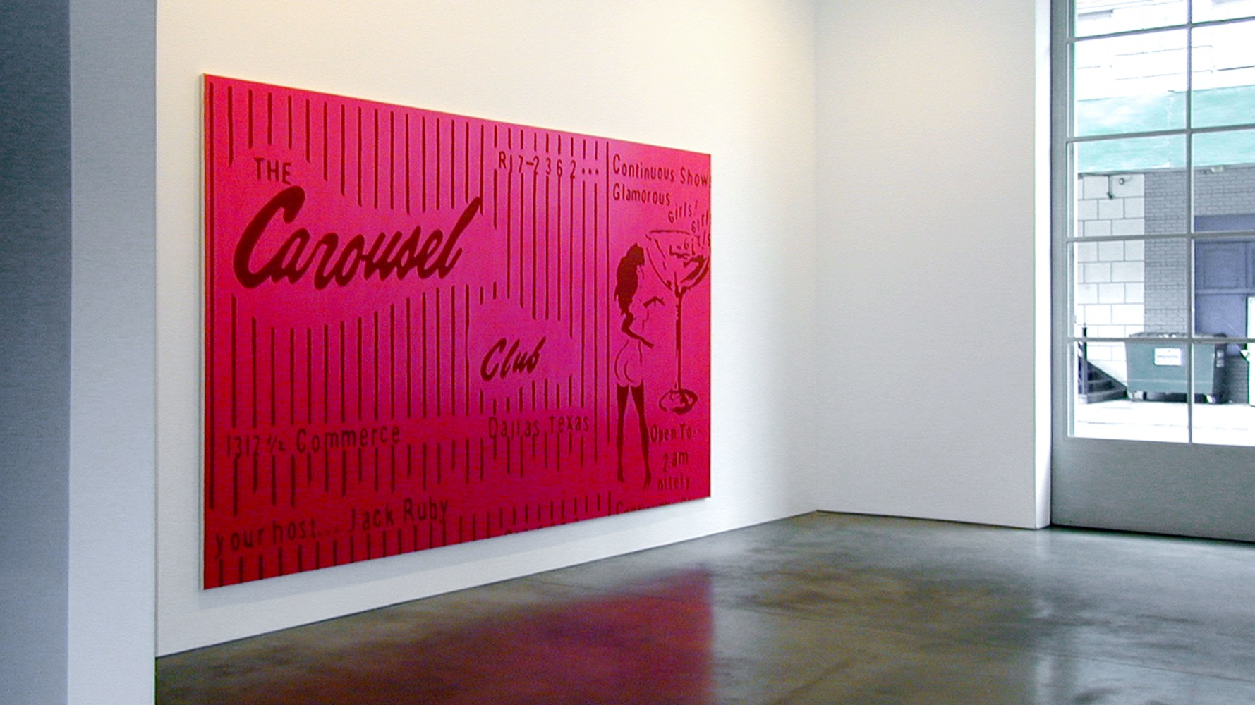 Installation view, Wayne Gonzales, Paula Cooper Gallery, 534 W 21st Street, New York. October 19 - November 24, 2001. © Wayne Gonzales. Courtesy Paula Cooper Gallery, New York.