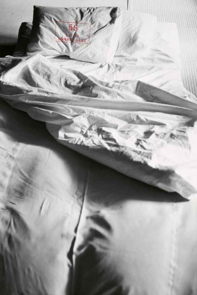 Sophie Calle Exquisite Pain (Count Down - 66), 2000 black & white photograph, hand stamped with red ink frame: 49 x 32 1/4 x 1 1/4 in. (124.5 x 81.9 x 3.2 cm) Edition 1 of 3 (English) Edition of 3 (French) & 3 (English)