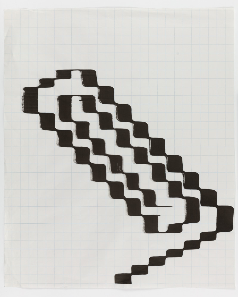 Tauba Auerbach Ligature Drawing, 9 September 2017, 2017 ink on paper 32 3/4 x 27 in. (83.2 x 68.6 cm)