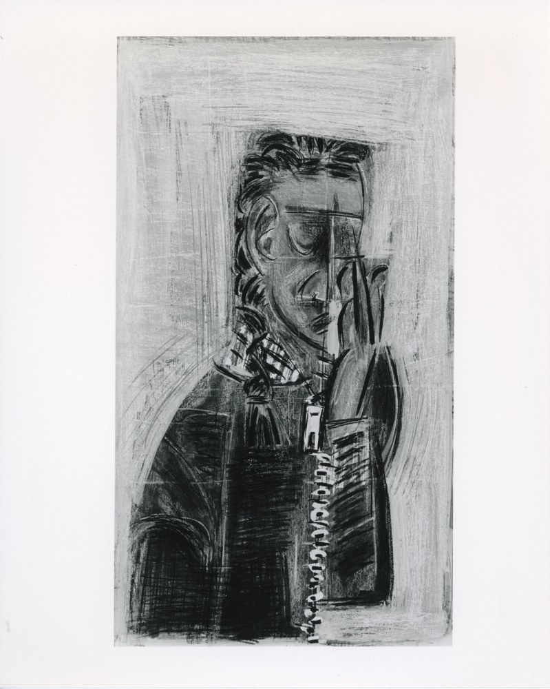 Michael Hurson &quot;Girl Crying&quot; 1987 Pencil, conte crayon, ink on paper 24&quot; x 14&quot;