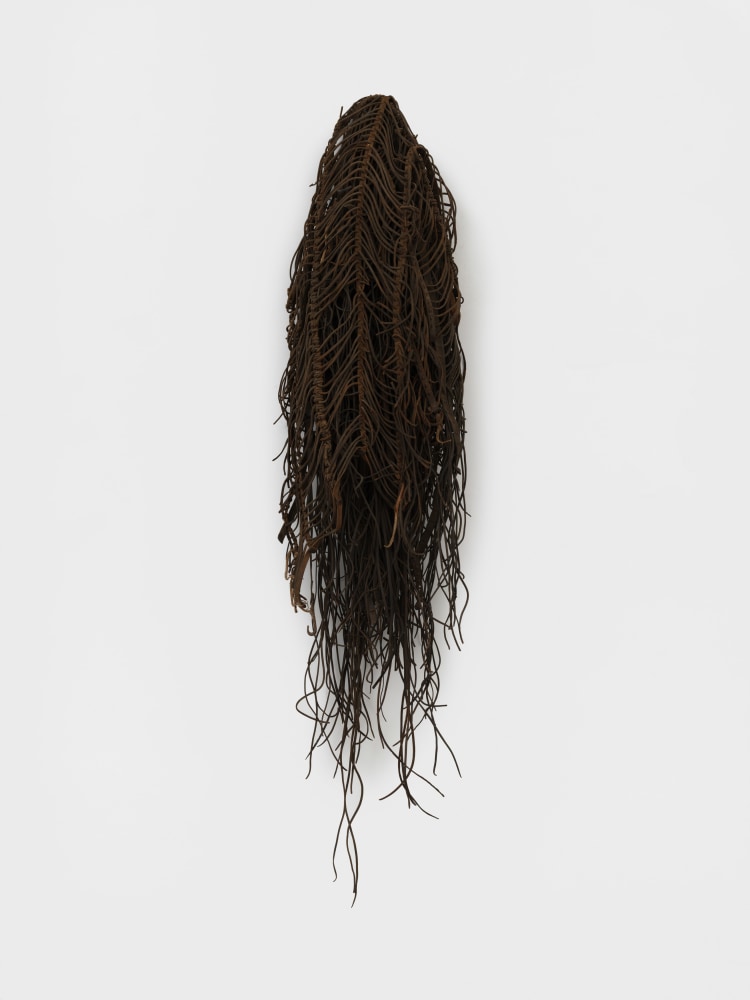 Terry Adkins Untitled (Leather Wall Piece), 2013 leather 70 x 20 x 12 in. (177.8 x 50.8 x 30.5 cm)