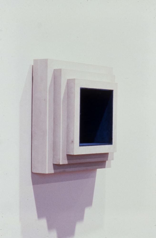 Jackie Winsor &quot;Inset Wall Piece with Blue Interior&quot; 1988-89 Cement and pigment 11 7/8&quot; x 12&quot; x 7 3/4&quot;