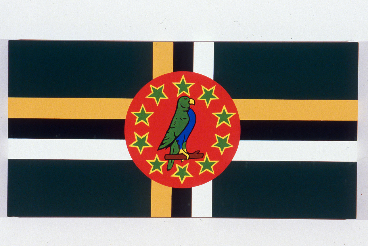 Jonathan Borofsku &quot;Dominica&quot; 1988 Acrylic on canvas 30&quot; x 60&quot;