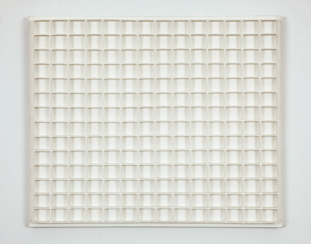 Jan J. Schoonhoven R74-13, 1974 plaster relief, cardboard, wood 22 7/8 x 27 3/16 in. (58.1 x 69.1 cm)