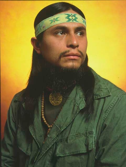 Andres Serrano "America (Cheneke Nanaoxi, Mexican Migrant Worker)" 2002 Cibachrome, silicone, plexiglas, wood frame 60 x 49 1/2 in.