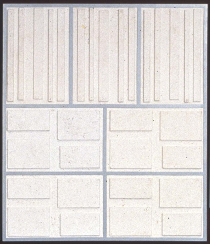 Andre Zittel "A-Z Paper Pulp Panels #2" 2002 Powder coated steel frames, adhesive & paper pulp 84 x 72 in.