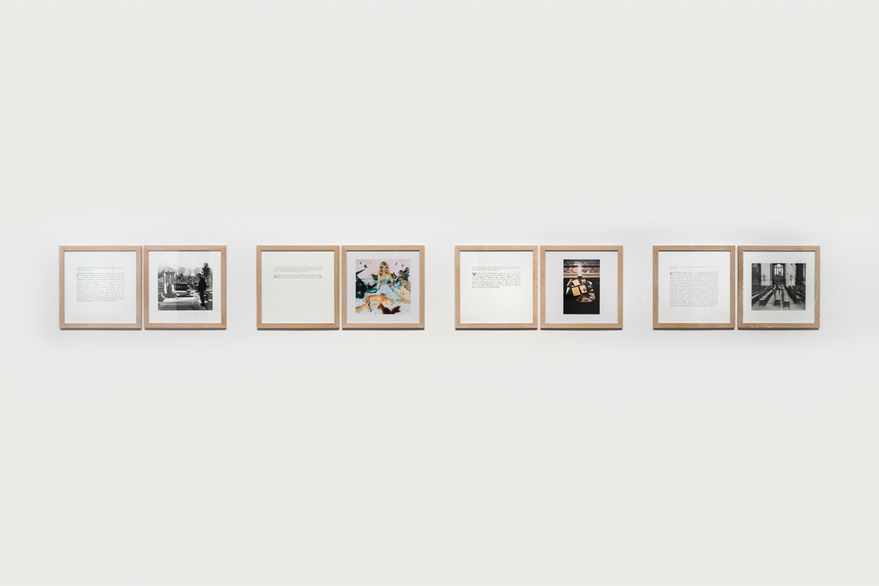 Sophie Calle "B.C.W" 1998 4 diptychs containing 2 gelatin silver prints, 2 color prints & 4 text panels 26 1/2 x 26 1/2 each