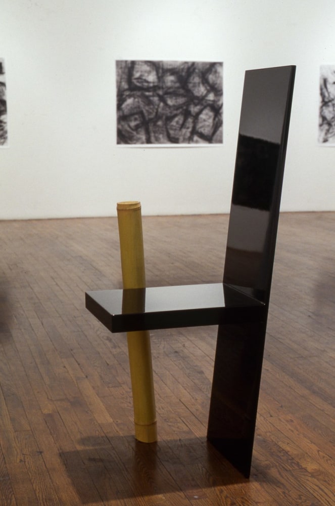 Robert Wilson &quot;The Waiting Chair (Bamboo Chair) From Madame Butterfly&quot; 1993 Black lacquered wood, bamboo 47 1/2&quot; x 16 1/4&quot; x 20 1/2&quot;