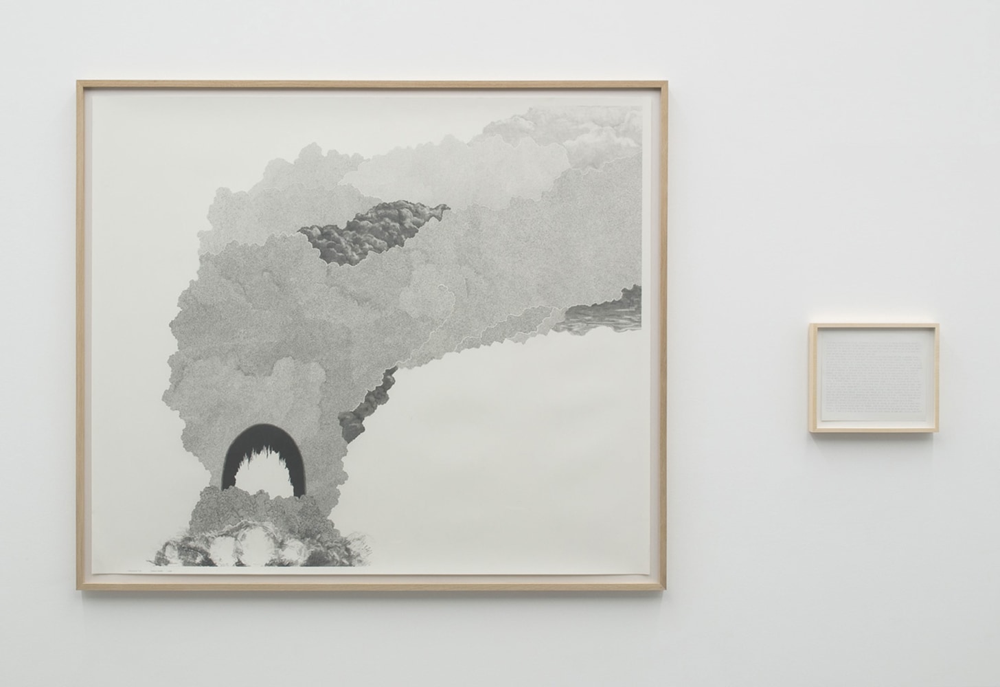 Charles Gaines Explosion #24, 2008 graphite on paper Diptych: Image 55 x 65 in. (139.7 x 165.1 cm); Text: 10 x 12 in. (25.4 x 30.5 cm)