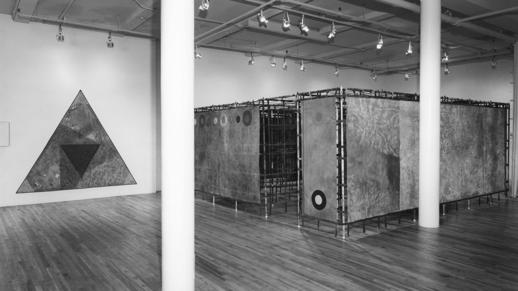 Installation view, Alan Shields, Paula Cooper Gallery, 155 Wooster Street, New York, April 3 - 30, 1982. © 2025 Alan Shields / Artists Rights Society (ARS), New York. Courtesy Paula Cooper Gallery, New York. Photo: Eeva Inkeri.