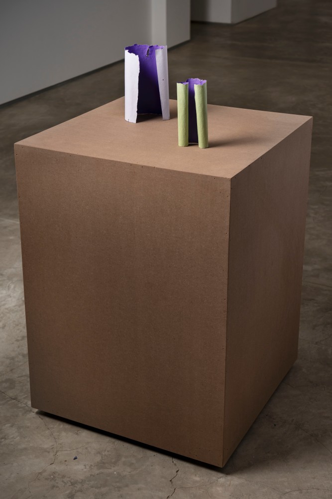 PS7, 2025
Folded handmade paper, acrylic, gesso
Sheet 1:  7.8 x 3.1 x 3.1 inches / 20 x 8 x 8 cm
Sheet 2: 6.6 x 1.9 x 1.1 inches / 17 x 5 x 3 cm