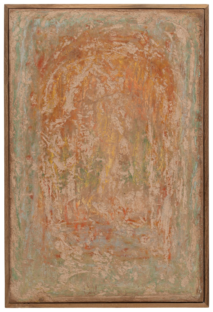 Breath 19, 2025
Lime plaster and casein&amp;ndash;based Jaipur stone pigment on terracotta tile
17.7 x 12 inches / 44.9 x 30.4 cm