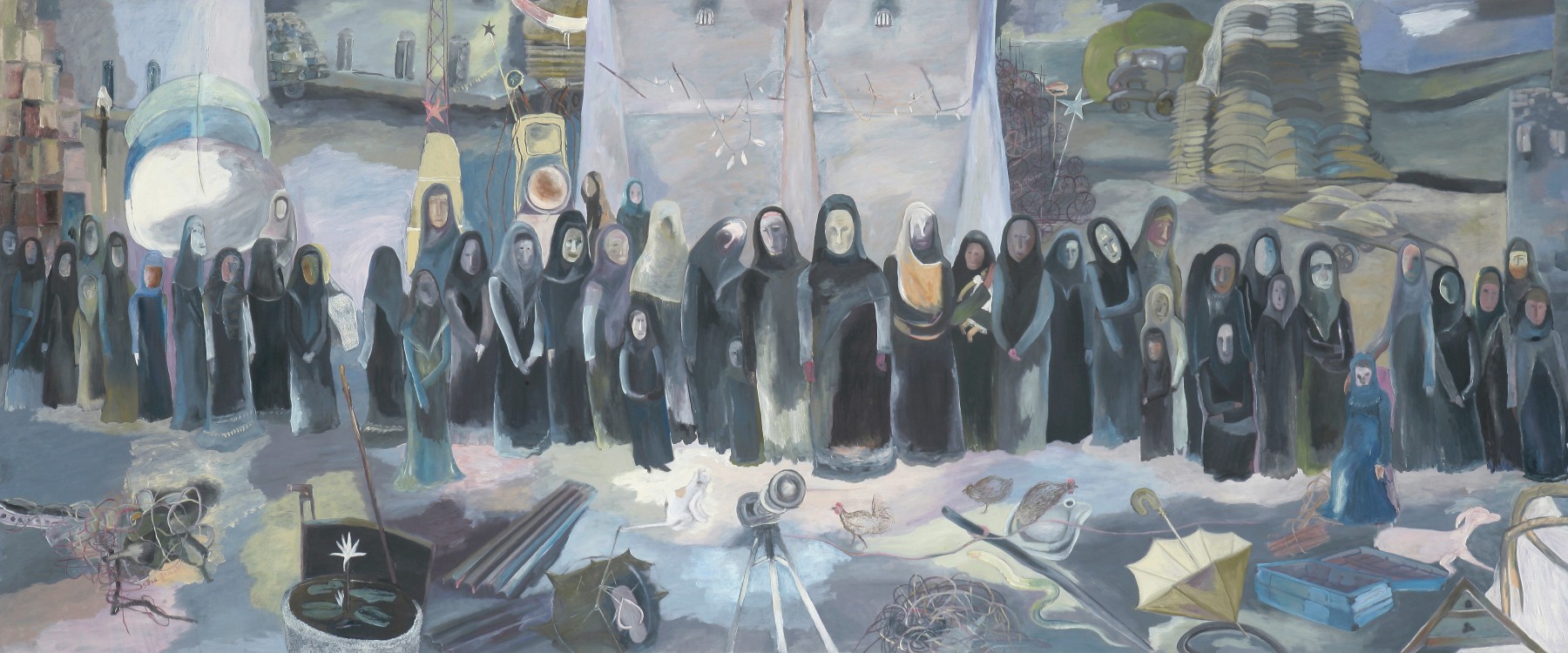 What are we? &amp;ndash; I, 2012, oil on canvas, 146 x 365.7cm / 57.5 x 144 inches