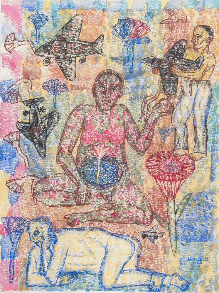 Arpita Singh
Lotus, 2003
Mixed media on paper
18 7/10 x 14 inches (47.4 x 35.5 cm)