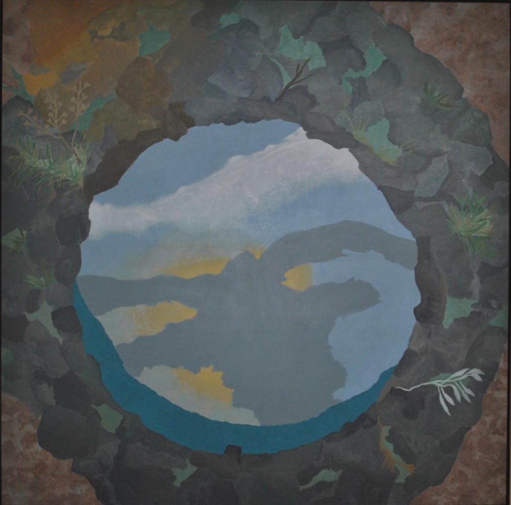 GIEVE PATEL Looking into a Well: Palm Trees with Sunglow, 1999  Acrylic on canvas