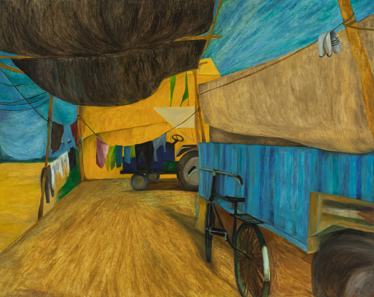 Singhu Border, Haryana-Delhi
2021
Oil on canvas
48 x 60 in / 121.9 x 152.4 cm