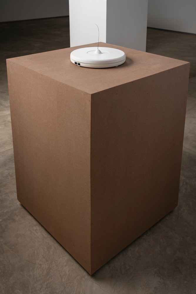 PS15, 2025
Rotating turntable, shell, gesso, blade of grass
9.8 x 9.8 x 1.5 inches / 25 x 25 x 4 cm