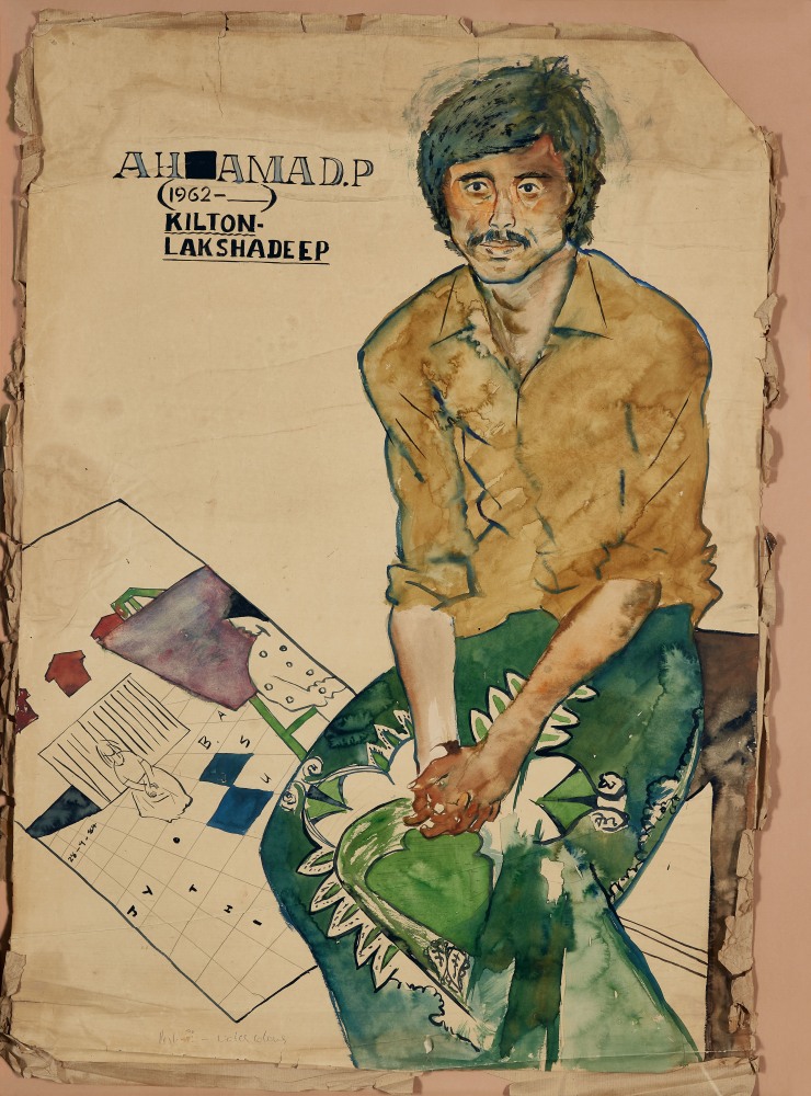 Ahamad. P, 1984

India ink and watercolour on paper

35 x 26 in /&amp;nbsp;89 x 66 cm&amp;nbsp;