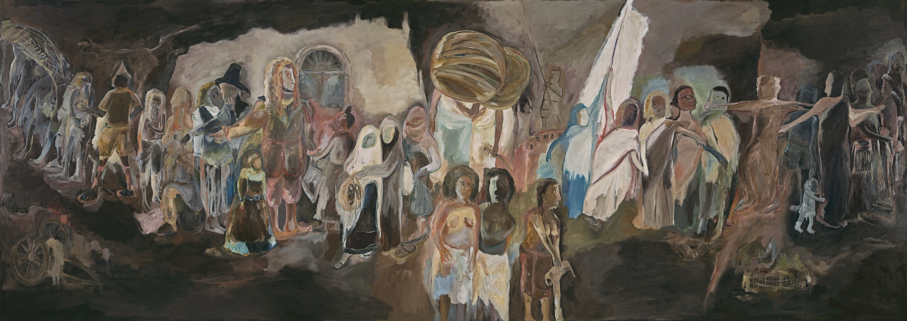 SOSA JOSEPH  What Must Be Said, 2015 Oil on canvas 49.5 x 141.5 in / 125.7 x 359.4 cm