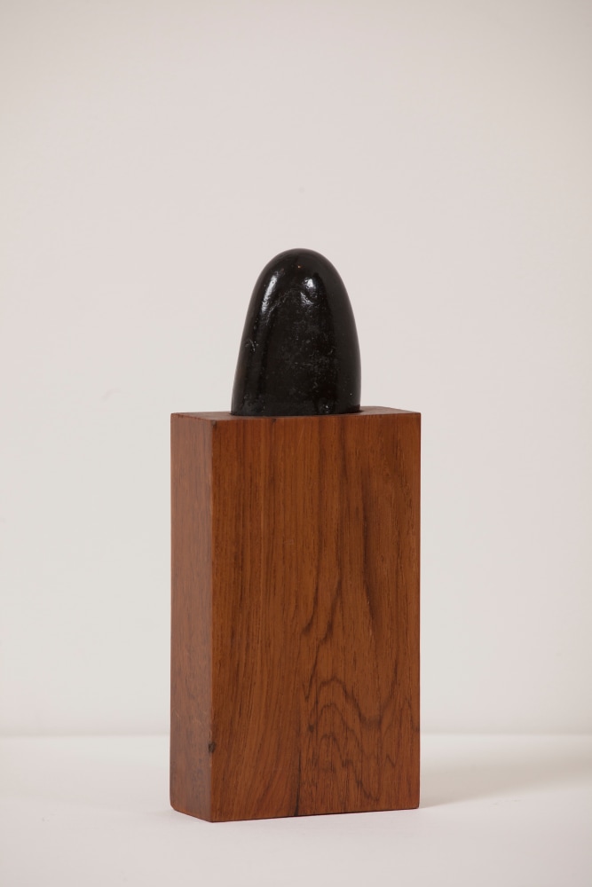 Jabaandaraaji or the ultimate truth, 2012, found stone, varnish, wooden base, 23 x 9 x 4 cm &amp;nbsp;9 x 3.5 x 1.5 in