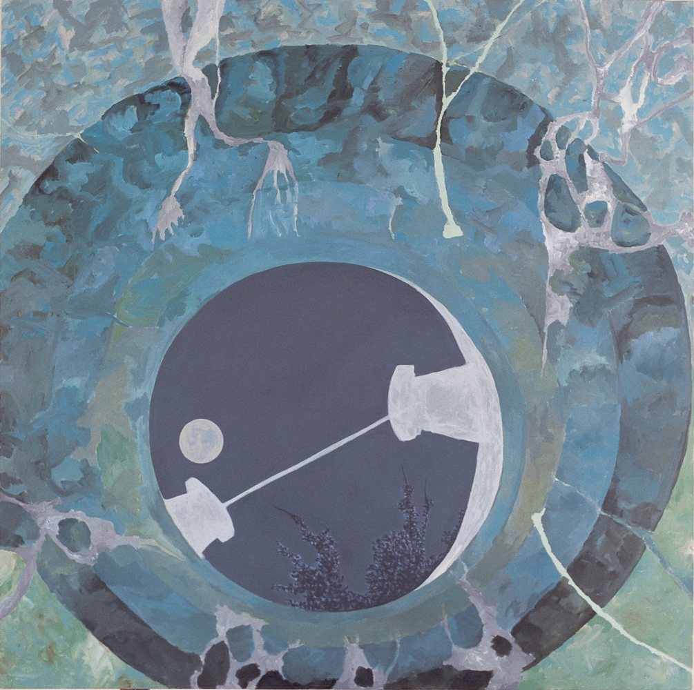 GIEVE PATEL Looking Into A Well: Full Moon, 2001  Acrylic on canvas