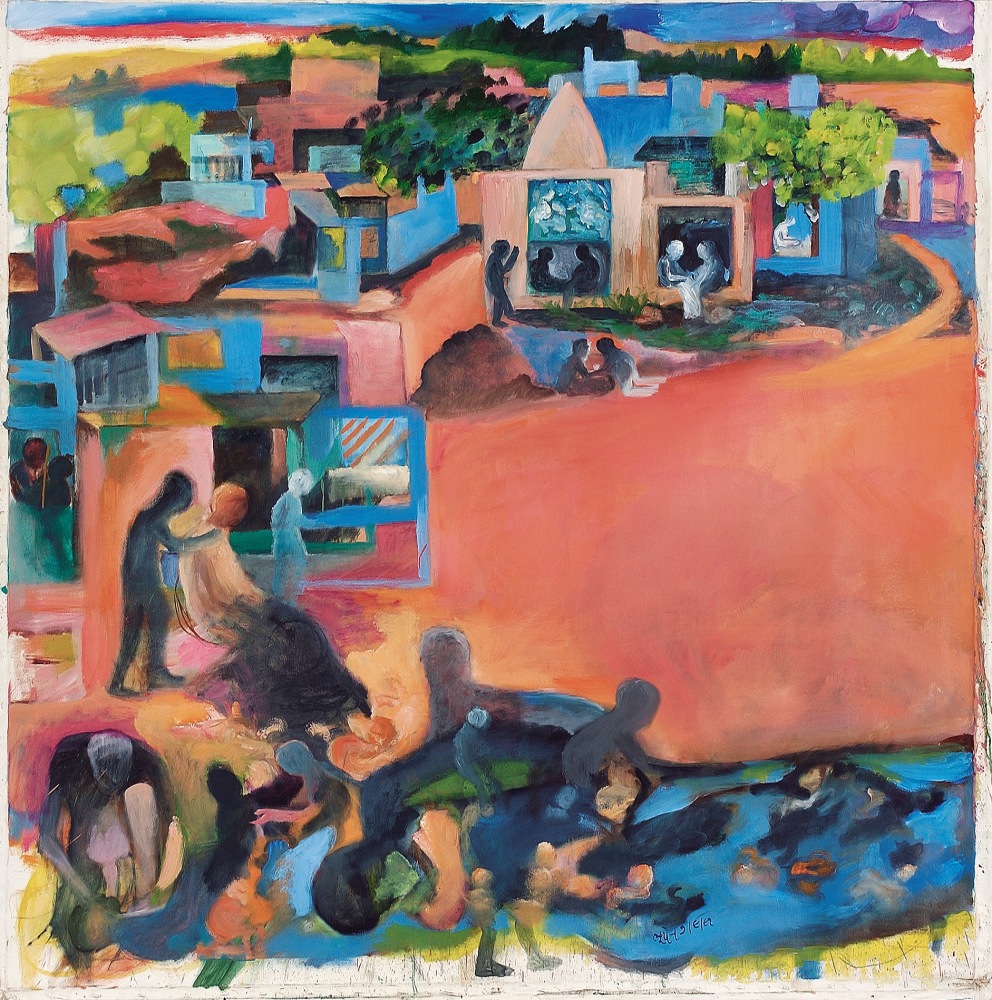 Bhupen Khakhar
Pink City, 1991
Oil on canvas
68.8 x 68.8 inches / 175 x 175 cm