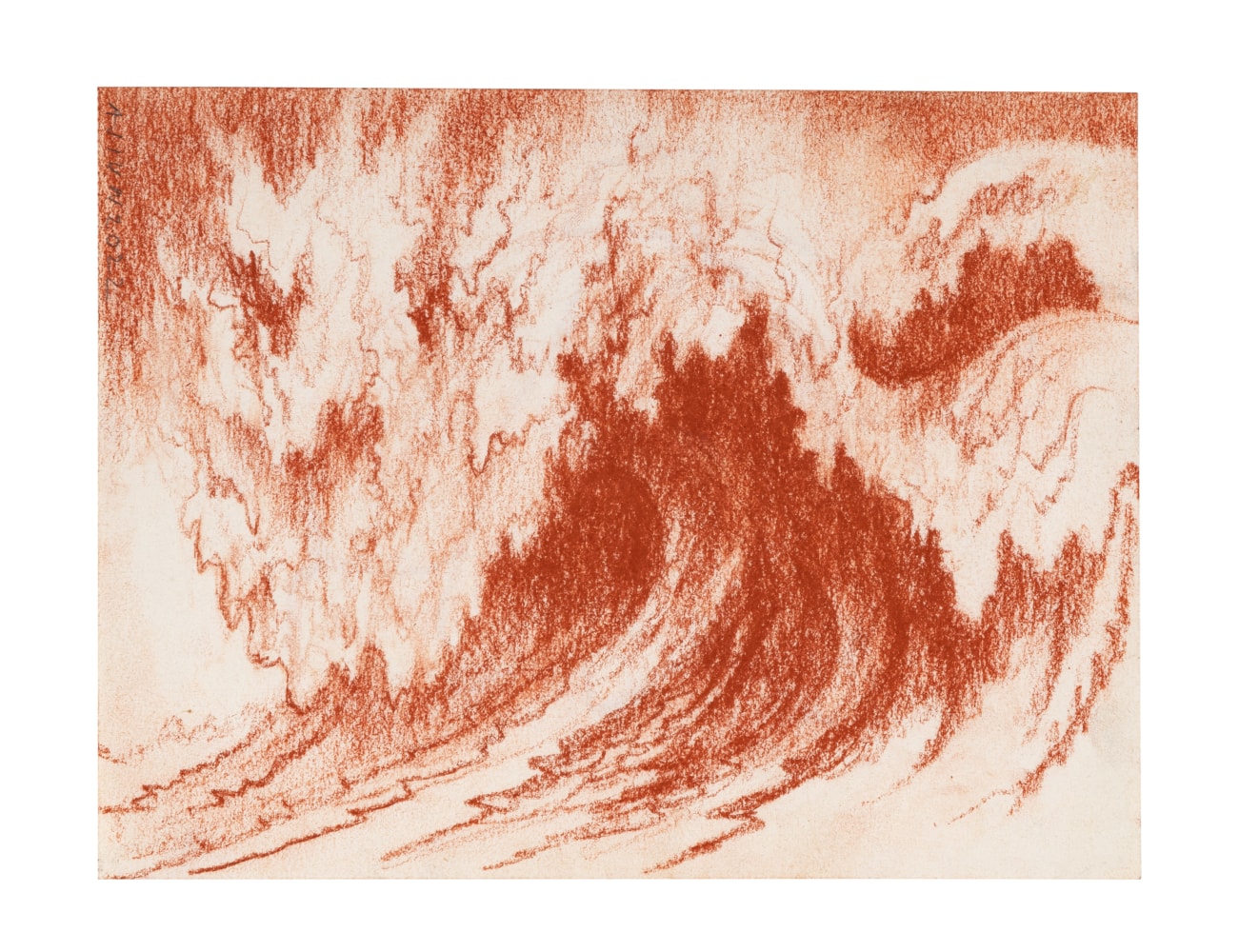 Untitled, 2022
(Drawing 13)
Red earth (sanguine) on paper
5.7 x 7.6 inches / 14.5 x 19.5 cm
12.2 x 13.5 inches / 31 x 34.5 cm (framed dimensions)