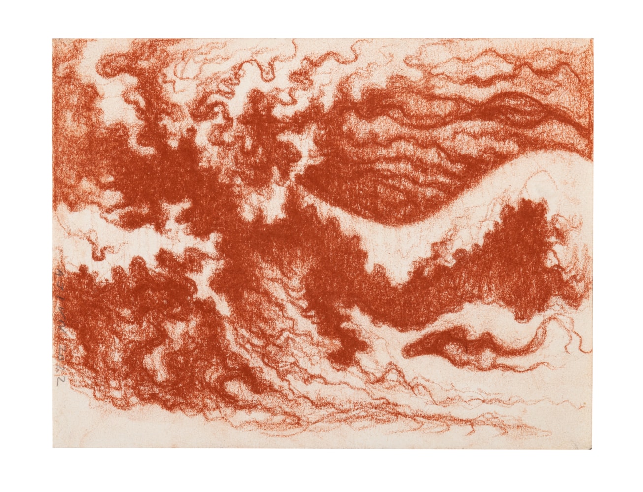 Untitled, 2022
(Drawing 10)
Red earth (sanguine) on paper
5.7 x 7.6 inches / 14.5 x 19.5 cm
12.2 x 13.5 inches / 31 x 34.5 cm (framed dimensions)