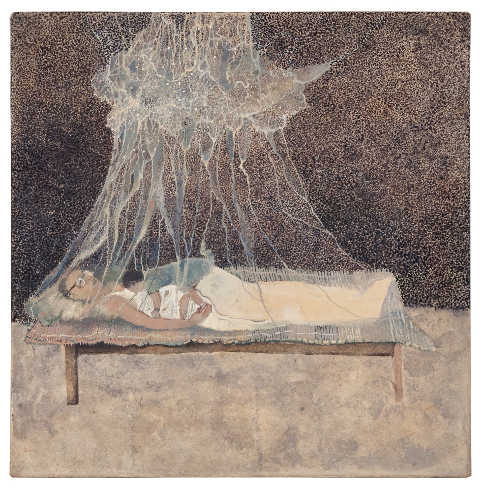 SIJI KRISHNAN, From the series Lullaby 7, 2012, water colour on rice paper pasted on canvas, 30 x 30 cm / 12 x 12 in