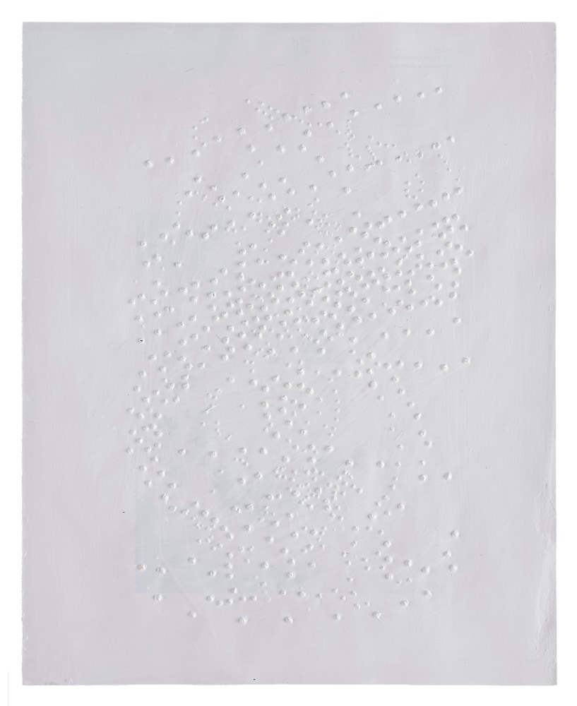Painting 3, (Homage to L.F.), 2025
Found paper, gesso
11.2 x 8.8 inches / 28.5 x 22.5 cm
23.6 x 23.6 inches / 60 x 60 cm (framed dimensions)